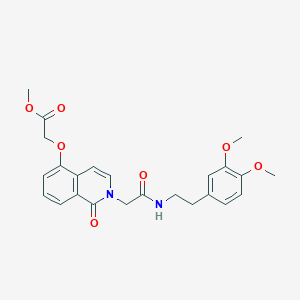 molecular formula C24H26N2O7 B2487538 methyl 2-{[2-({[2-(3,4-dimethoxyphenyl)ethyl]carbamoyl}methyl)-1-oxo-1,2-dihydroisoquinolin-5-yl]oxy}acetate CAS No. 868225-29-0