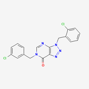molecular formula C18H13Cl2N5O B2487543 3-(2-chlorobenzyl)-6-(3-chlorobenzyl)-3,6-dihydro-7H-[1,2,3]triazolo[4,5-d]pyrimidin-7-one CAS No. 1326834-31-4