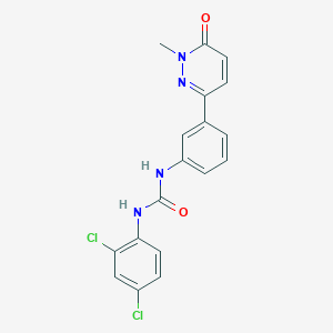 molecular formula C18H14Cl2N4O2 B2487549 1-(2,4-Dichlorophenyl)-3-(3-(1-methyl-6-oxo-1,6-dihydropyridazin-3-yl)phenyl)urea CAS No. 1020975-39-6