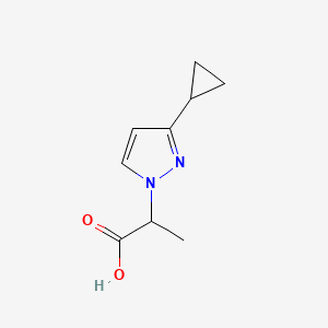molecular formula C9H12N2O2 B2487573 2-(3-cyclopropyl-1H-pyrazol-1-yl)propanoic acid CAS No. 1006446-48-5