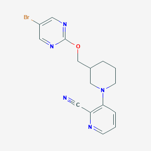 3-[3-[(5-Bromopyrimidin-2-yl)oxymethyl]piperidin-1-yl]pyridine-2-carbonitrile