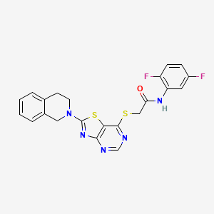 N-(2,5-difluorophenyl)-2-((2-(3,4-dihydroisoquinolin-2(1H)-yl)thiazolo[4,5-d]pyrimidin-7-yl)thio)acetamide