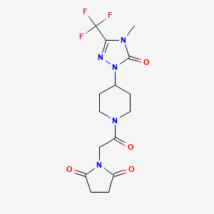 1-(2-(4-(4-methyl-5-oxo-3-(trifluoromethyl)-4,5-dihydro-1H-1,2,4-triazol-1-yl)piperidin-1-yl)-2-oxoethyl)pyrrolidine-2,5-dione