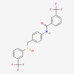 molecular formula C22H15F6NO2S B2487591 3-(trifluoromethyl)-N-[4-[[3-(trifluoromethyl)phenyl]sulfinylmethyl]phenyl]benzamide CAS No. 477710-63-7