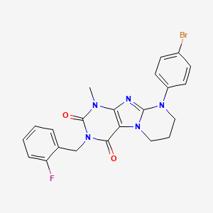 9-(4-bromophenyl)-3-(2-fluorobenzyl)-1-methyl-6,7,8,9-tetrahydropyrimido[2,1-f]purine-2,4(1H,3H)-dione