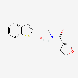 molecular formula C16H15NO3S B2487597 N-[2-(1-benzothiophen-2-yl)-2-hydroxypropyl]furan-3-carboxamide CAS No. 2034471-54-8