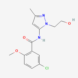 5-chloro-N-(1-(2-hydroxyethyl)-3-methyl-1H-pyrazol-5-yl)-2-methoxybenzamide