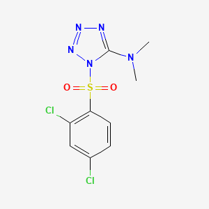 molecular formula C9H9Cl2N5O2S B2487600 1-[(2,4-dichlorophenyl)sulfonyl]-N,N-dimethyl-1H-1,2,3,4-tetraazol-5-amine CAS No. 338417-38-2