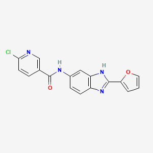 6-chloro-N-[2-(furan-2-yl)-1H-1,3-benzodiazol-5-yl]pyridine-3-carboxamide