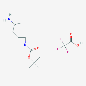 molecular formula C13H23F3N2O4 B2487612 Tert-butyl 3-(2-aminopropyl)azetidine-1-carboxylate trifluoroacetic acid CAS No. 2174002-67-4