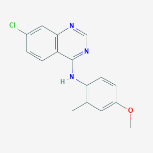 molecular formula C16H14ClN3O B2487613 7-chloro-N-(4-methoxy-2-methylphenyl)quinazolin-4-amine CAS No. 477856-42-1