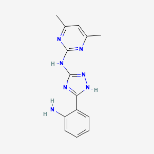 N-[5-(2-aminophenyl)-1H-1,2,4-triazol-3-yl]-4,6-dimethylpyrimidin-2-amine
