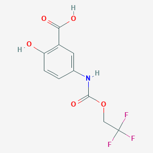 molecular formula C10H8F3NO5 B2487629 2-Hydroxy-5-{[(2,2,2-trifluoroethoxy)carbonyl]amino}benzoic acid CAS No. 1291500-95-2
