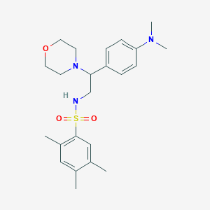 molecular formula C23H33N3O3S B2487638 N-{2-[4-(dimethylamino)phenyl]-2-(morpholin-4-yl)ethyl}-2,4,5-trimethylbenzene-1-sulfonamide CAS No. 946316-67-2