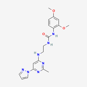 1-(2,4-dimethoxyphenyl)-3-(2-((2-methyl-6-(1H-pyrazol-1-yl)pyrimidin-4-yl)amino)ethyl)urea