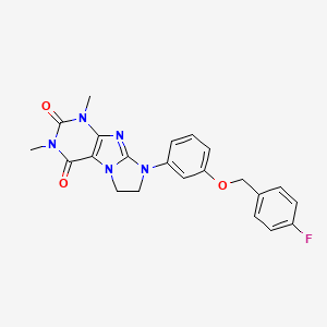 8-{3-[(4-Fluorophenyl)methoxy]phenyl}-1,3-dimethyl-1,3,5-trihydroimidazolidino [1,2-h]purine-2,4-dione