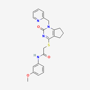 N-(3-methoxyphenyl)-2-((2-oxo-1-(pyridin-2-ylmethyl)-2,5,6,7-tetrahydro-1H-cyclopenta[d]pyrimidin-4-yl)thio)acetamide