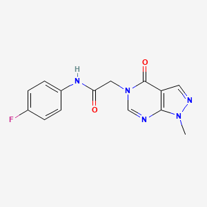 N-(4-fluorophenyl)-2-(1-methyl-4-oxo-1,4-dihydro-5H-pyrazolo[3,4-d]pyrimidin-5-yl)acetamide
