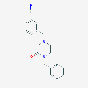 3-[(4-Benzyl-3-oxopiperazin-1-yl)methyl]benzonitrile