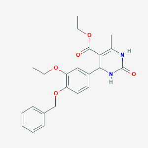 molecular formula C23H26N2O5 B2487654 Ethyl 4-(4-(benzyloxy)-3-ethoxyphenyl)-6-methyl-2-oxo-1,2,3,4-tetrahydropyrimidine-5-carboxylate CAS No. 328106-39-4
