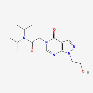 2-(1-(2-hydroxyethyl)-4-oxo-1H-pyrazolo[3,4-d]pyrimidin-5(4H)-yl)-N,N-diisopropylacetamide