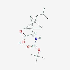 2-[(2-Methylpropan-2-yl)oxycarbonylamino]-2-[3-(2-methylpropyl)-1-bicyclo[1.1.1]pentanyl]acetic acid