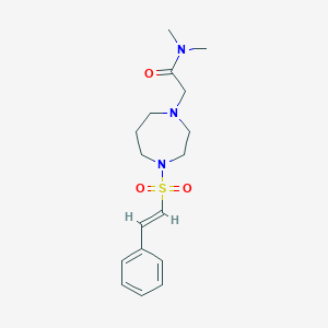molecular formula C17H25N3O3S B2487661 N,N-dimethyl-2-[4-[(E)-2-phenylethenyl]sulfonyl-1,4-diazepan-1-yl]acetamide CAS No. 1147826-27-4