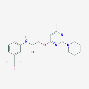 molecular formula C19H21F3N4O2 B2487673 4-(4-叔丁基-1,3-噻唑-2-基)-N-(3-氯苄基)噻吩-2-磺酰胺 CAS No. 1030096-77-5