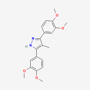 molecular formula C20H22N2O4 B2487676 3,5-bis(3,4-dimethoxyphenyl)-4-methyl-1H-pyrazole CAS No. 1159988-51-8