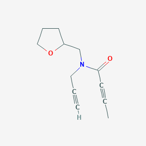 molecular formula C12H15NO2 B2487677 N-[(oxolan-2-yl)methyl]-N-(prop-2-yn-1-yl)but-2-ynamide CAS No. 2411268-07-8