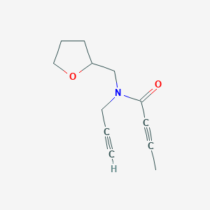 molecular formula C12H15NO2 B2487677 N-(Oxolan-2-ylmethyl)-N-prop-2-ynylbut-2-ynamide CAS No. 2411268-07-8