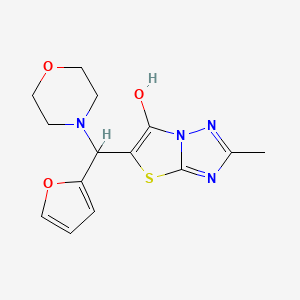 molecular formula C14H16N4O3S B2487681 5-[2-Furanyl(4-morpholinyl)methyl]-2-methyl-6-thiazolo[3,2-b][1,2,4]triazolol CAS No. 851969-99-8