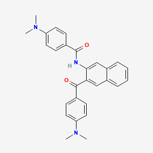 molecular formula C28H27N3O2 B2487682 4-(Dimethylamino)-N-{3-[4-(dimethylamino)benzoyl]naphthalen-2-YL}benzamide CAS No. 392249-52-4