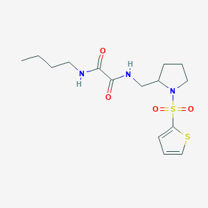 molecular formula C15H23N3O4S2 B2487687 N-butyl-N'-{[1-(thiophene-2-sulfonyl)pyrrolidin-2-yl]methyl}ethanediamide CAS No. 896277-96-6