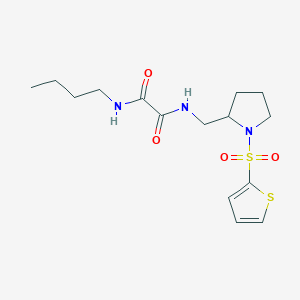molecular formula C15H23N3O4S2 B2487687 N1-丁基-N2-((1-(噻吩-2-基磺酰)吡咯烷-2-基)甲基)草酰胺 CAS No. 896277-96-6