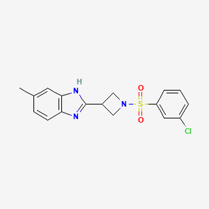 2-(1-((3-chlorophenyl)sulfonyl)azetidin-3-yl)-5-methyl-1H-benzo[d]imidazole