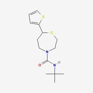molecular formula C14H22N2OS2 B2487694 N-tert-butyl-7-(thiophen-2-yl)-1,4-thiazepane-4-carboxamide CAS No. 1704637-46-6