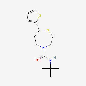 molecular formula C14H22N2OS2 B2487694 N-(tert-butyl)-7-(thiophen-2-yl)-1,4-thiazepane-4-carboxamide CAS No. 1704637-46-6