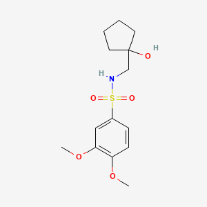 molecular formula C14H21NO5S B2487700 N-((1-hydroxycyclopentyl)methyl)-3,4-dimethoxybenzenesulfonamide CAS No. 1215634-59-5