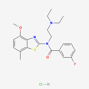 N-(2-(diethylamino)ethyl)-3-fluoro-N-(4-methoxy-7-methylbenzo[d]thiazol-2-yl)benzamide hydrochloride