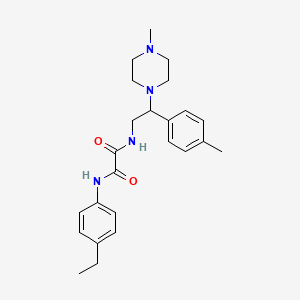 molecular formula C24H32N4O2 B2487705 N1-(4-ethylphenyl)-N2-(2-(4-methylpiperazin-1-yl)-2-(p-tolyl)ethyl)oxalamide CAS No. 898432-50-3