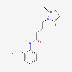 molecular formula C17H22N2OS B2487713 4-(2,5-dimethyl-1H-pyrrol-1-yl)-N-(2-(methylthio)phenyl)butanamide CAS No. 1251579-25-5