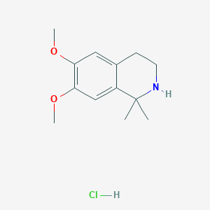 molecular formula C13H20ClNO2 B2487715 6,7-Dimethoxy-1,1-dimethyl-1,2,3,4-tetrahydroisoquinoline hydrochloride CAS No. 2089255-60-5