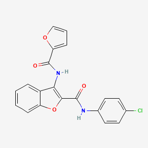molecular formula C20H13ClN2O4 B2487719 N-(4-chlorophenyl)-3-(furan-2-carboxamido)benzofuran-2-carboxamide CAS No. 887896-11-9