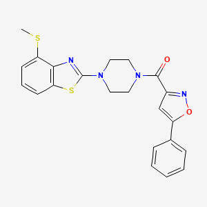 molecular formula C22H20N4O2S2 B2487729 (4-(4-(Methylthio)benzo[d]thiazol-2-yl)piperazin-1-yl)(5-phenylisoxazol-3-yl)methanone CAS No. 1172788-39-4