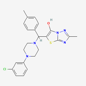 molecular formula C23H24ClN5OS B2487732 5-((4-(3-Chlorophenyl)piperazin-1-yl)(p-tolyl)methyl)-2-methylthiazolo[3,2-b][1,2,4]triazol-6-ol CAS No. 851809-35-3
