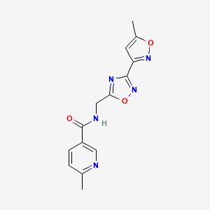 6-methyl-N-((3-(5-methylisoxazol-3-yl)-1,2,4-oxadiazol-5-yl)methyl)nicotinamide