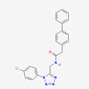 molecular formula C22H18ClN5O B2487736 2-([1,1'-biphenyl]-4-yl)-N-((1-(4-chlorophenyl)-1H-tetrazol-5-yl)methyl)acetamide CAS No. 897615-47-3