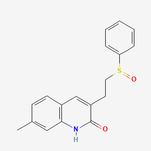 molecular formula C18H17NO2S B2487737 7-甲基-3-[2-(苯基亚砜基)乙基]喹啉-2(1H)-酮 CAS No. 1707372-65-3