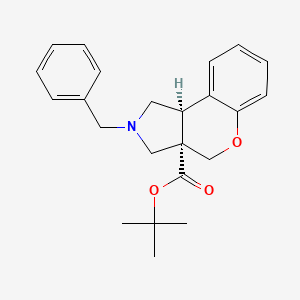 molecular formula C23H27NO3 B2487740 Tert-butyl (3aS,9bS)-2-benzyl-1,3,4,9b-tetrahydrochromeno[3,4-c]pyrrole-3a-carboxylate CAS No. 2230799-06-9